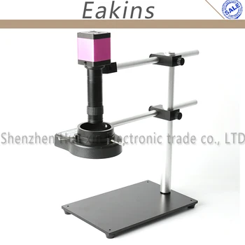 

720P Industry HDMI Video Microscope Camera Adjustable Dual Rotatable Boom Stand Holder+144 LED Light+1X-100X C-mount Lens