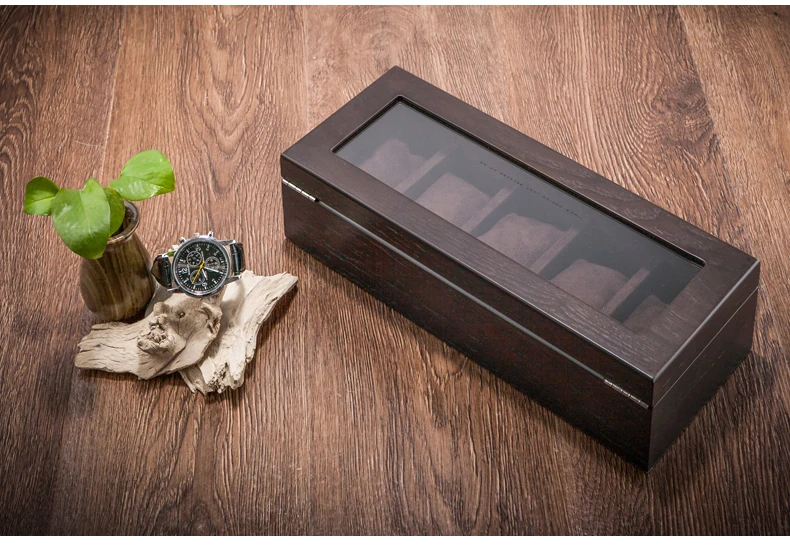 

luxury 5-solt Solid wood watch box Skylight watch box mechanical watch display box Jewelry bracelet storage box MSBH002