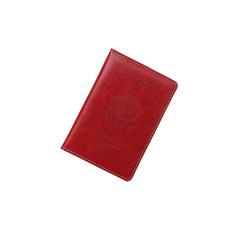 Чехол для паспорта из искусственной кожи для путешествий, США, для всей семьи, для женщин и мужчин, модный кредитный держатель для карт, лицензионный талон, маленький кошелек, Мужской органайзер - Цвет: Burgundy
