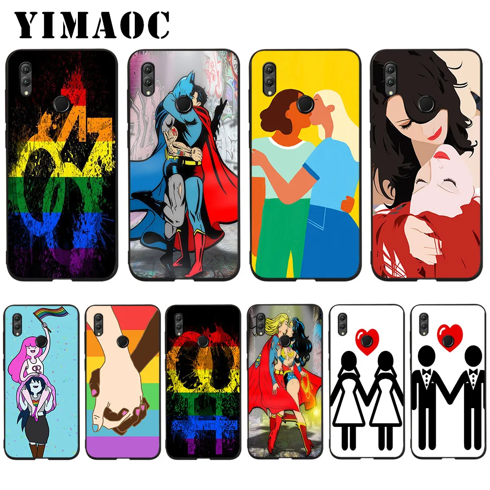 

YIMAOC Gay Lesbian Pride Art Soft Case for Huawei Honor Note 10 9 Lite 8C 8X 8 Lite 7X 7A 3GB Pro 7C 6A