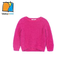 YKYY YAKUYIYI 2016 Brand New Autumn O-neck Casual Soft Girl Sweater Solid Long Sleeve Chilldren Clothing