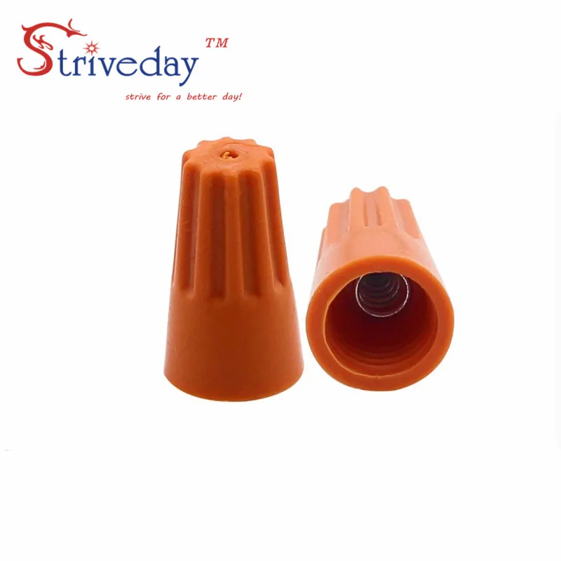 

1000pcs/lot New Rotating terminal crimping cap P4 helical spring-type Terminal cap Orange color HOT SALE