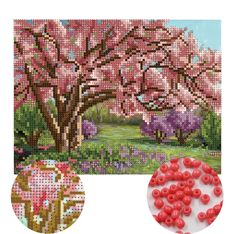 

Needlework,DIY bead Cross stitch,Embroidery stitch tree,women Precise Printed scenic Pattern cross stitching,wall decoration