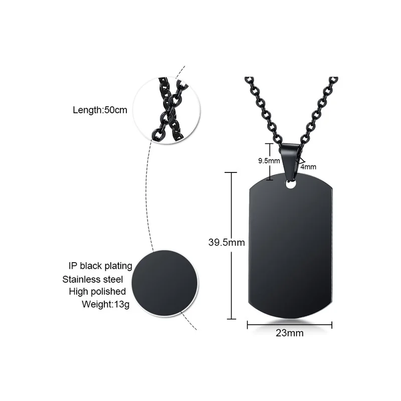 Персонализированная стандартная Военная Собака бирка заготовки штамповка Dogtag Подвеска из нержавеющей стали Мужчины Женщины Шарм простые украшения