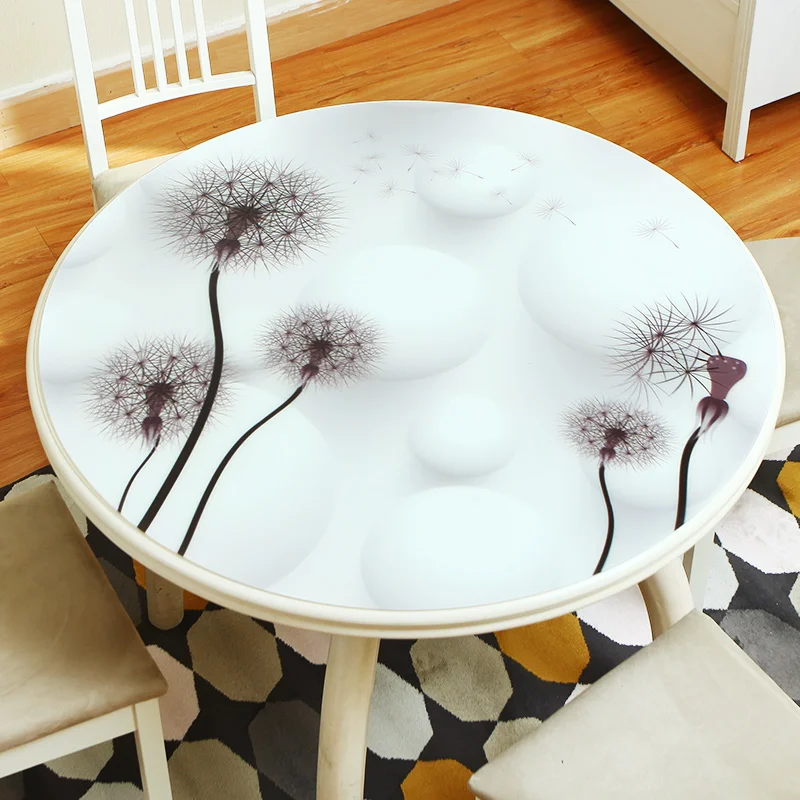 High-end Round soft glass pvc tablecloth Waterproof and anti-hot Table mat Round table plastic flower crystal plate table sheet High-end Round soft glass pvc tablecloth Waterproof and anti-hot Table mat Round table plastic flower crystal plate table sheet