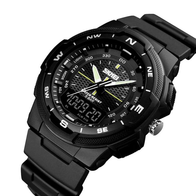 

SKMEI Men's Sports Watch Led Digital 50M Waterproof Casual Dual Time Display Watch 1454