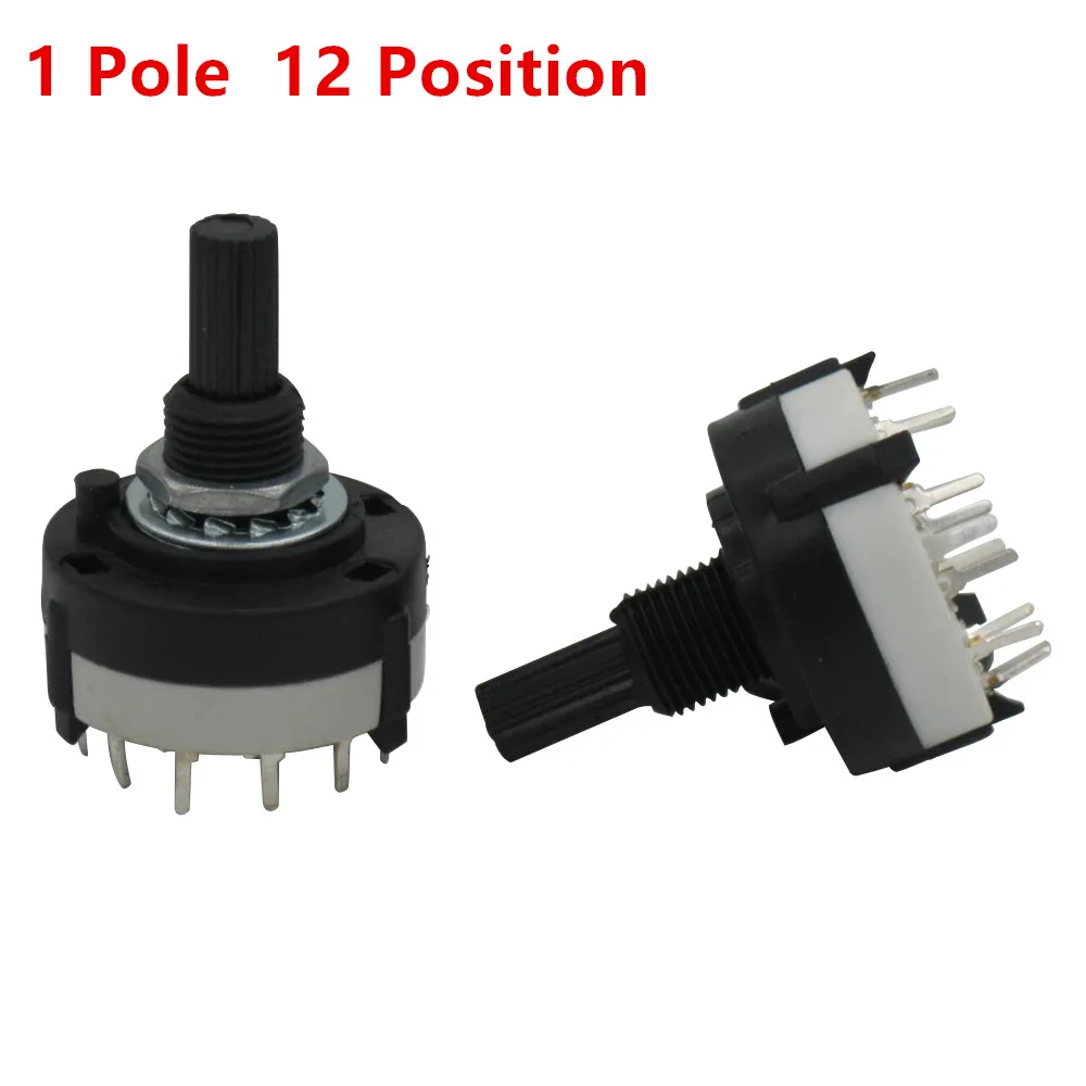 

2pc High-quality RS26 1 Pole Position 12 Selectable Band Rotary Channel Selector Switch Single Deck Rotary Switch Band Selector