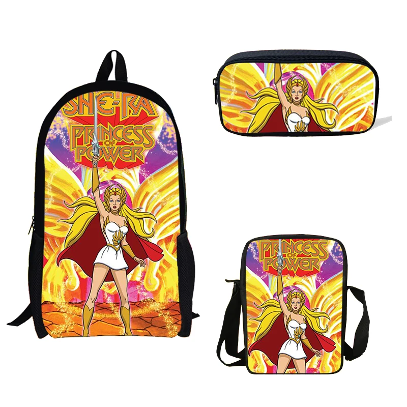 

16-inch She-Ra and the Princesses of Power Print Backpack Mini Single Shoulder Bag Cartoon Pencil Bag Girls School Bag For Kids