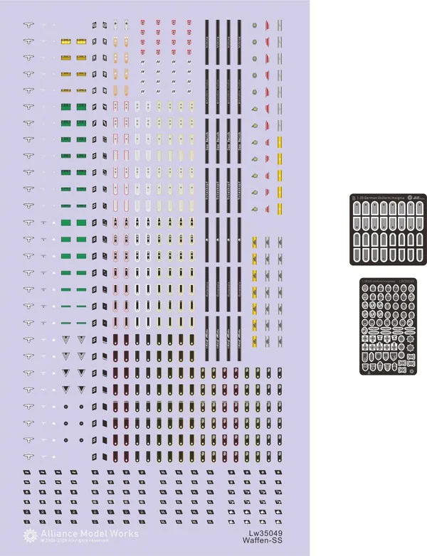 

1/35 German WWII Waffen- S Uniform Insignia and Devices 1 Set (Etching Parts+Decal)