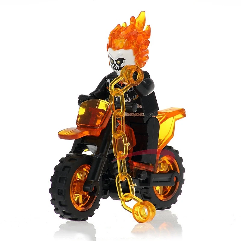 

1pcs Ghost Rider toys model building blocks action figures superheroes With Motorcycle Collection diy toys for children gift 24