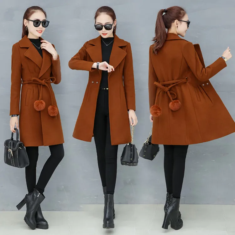Femme Laine 3 Et Mince Sauvage 4 Section Taille Grande 2 Minceur De 2018 Printemps Manteau Nouveau Longue Mode Hiver 1 Automne Marée RqxEtvwZ