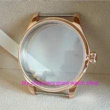 Парнис 44 мм 316L нержавеющей стальной корпус часов с покрытие розового золота подходит 6497/6498 Механический ручной взвод движение 06