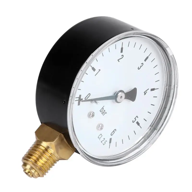 0-6 Bar Pressure Gauge Water Gas Air Pressure Compressor 1/4'' NPT Side Mount