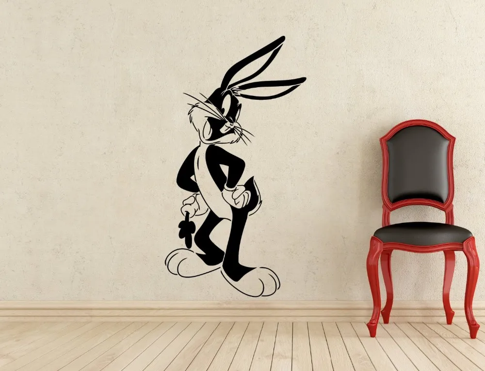 Bugs Bunny Wall Decal Looney Tunes Kids Cartoon Vinyl Sticker Nursery Home Decoration Kids Room Wall Stickers T222 Kids Room Wall Stickers Wall Stickerroom Wall Stickers Aliexpress