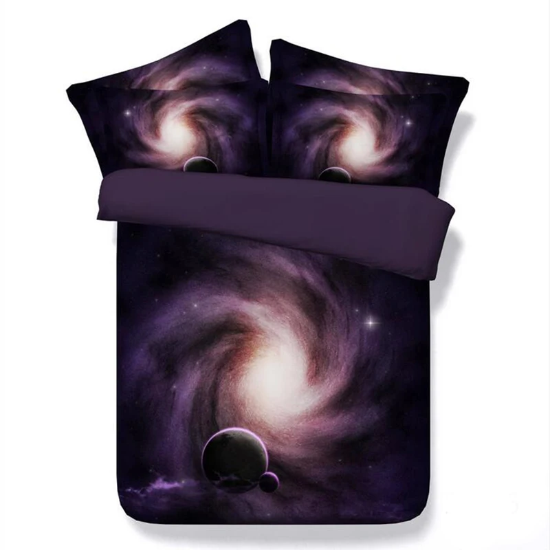 

3D Galaxy Bedding Sets Moon Star Duvet Cover Bedsheet Pillowcases Set Universe Outer Space Twin Queen King Size Beddings Sale