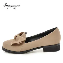 Fanyuan/лоферы; женская повседневная обувь на плоской подошве; Мягкие Водонепроницаемые мокасины на плоской подошве с круглым носком и бантиком-бабочкой; слипоны для работы; Женская Plus30-46