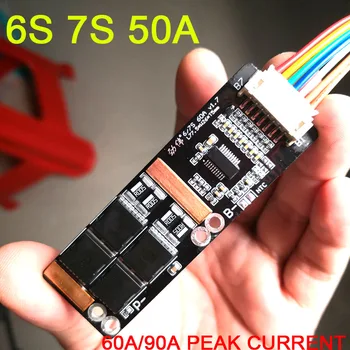 

7S 6S 50A 30A Li-ion Lithium Battery Protection Board 60A / 90A lipo BMS 18650 6 7 cells for car washer electric drill