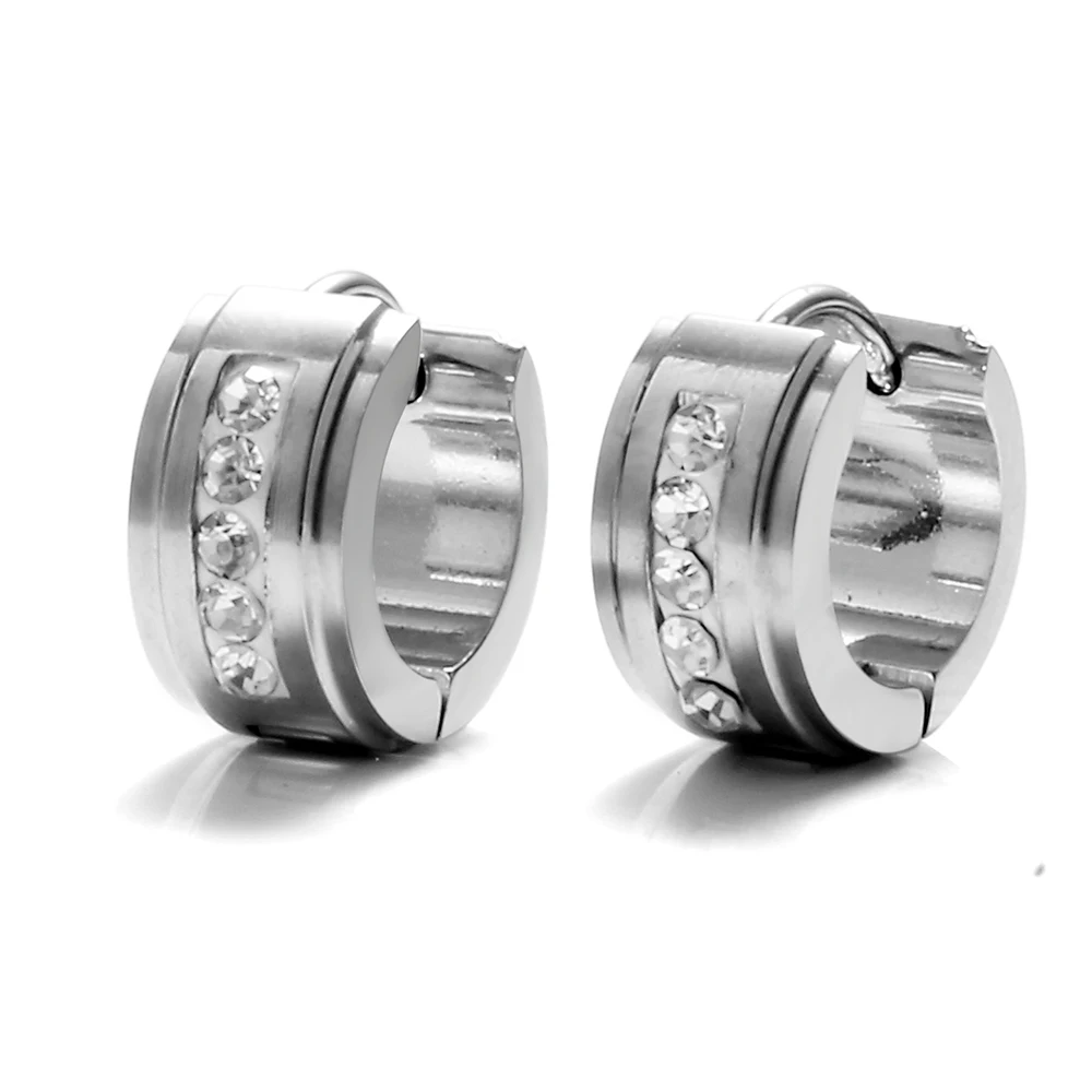 

Hot sell Fashion Gold 316L Stainless steel Jewelry Crystal Earrings for women