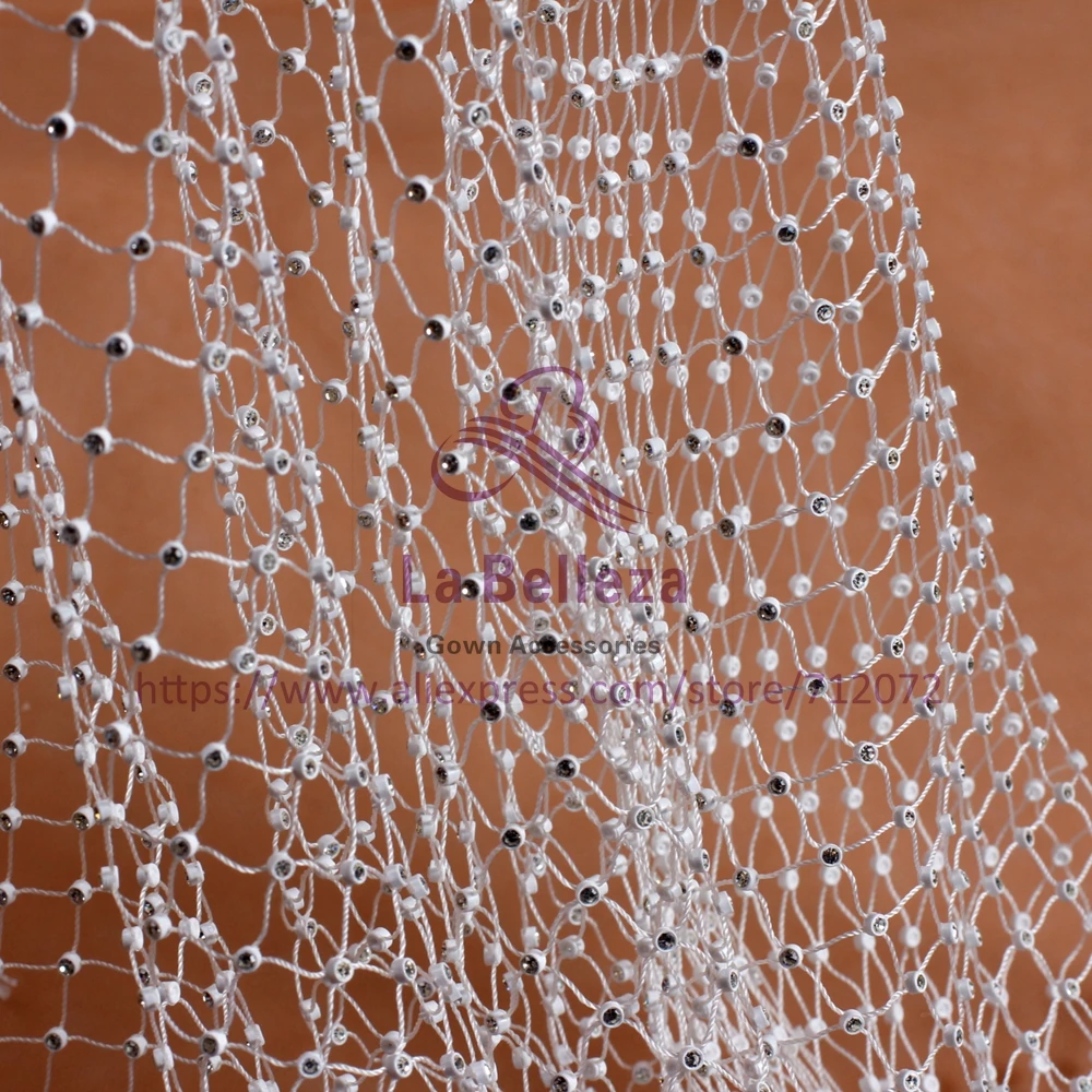 

La Belleza Off white crystal Extensible net lace trimming Extensible 2 yards/lot