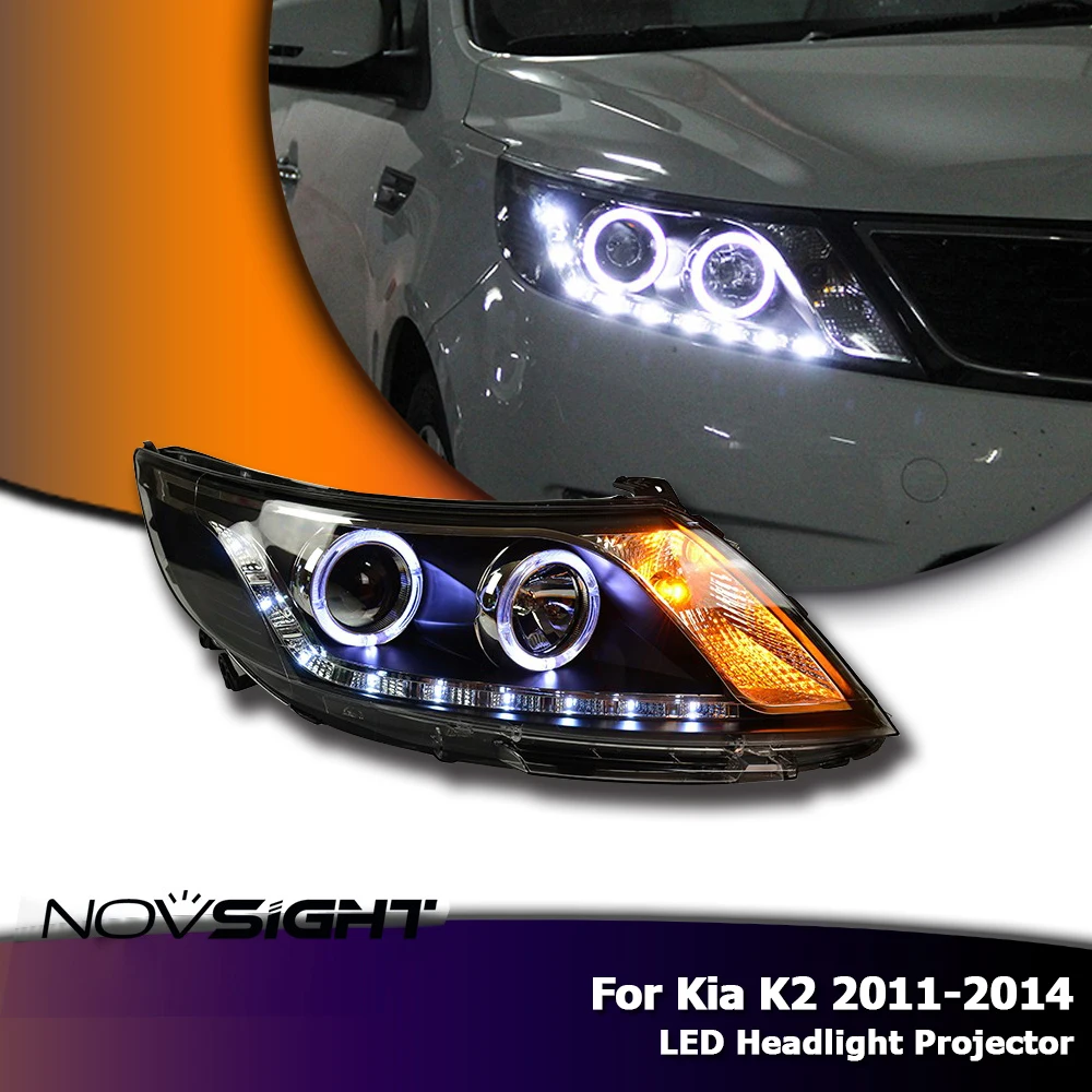 

NOVSIGHT Projector Headlight DRL Waterproof Auto Lighting Fog Light For Kia K2 2011-2014