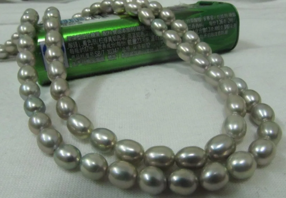 

Wholesale FREE SHIPPING 33" NATURAL TAHITIAN GENUINE SILVER GRAY PEARL NECKLACE 14KGP FREE BLEMISH AAA+
