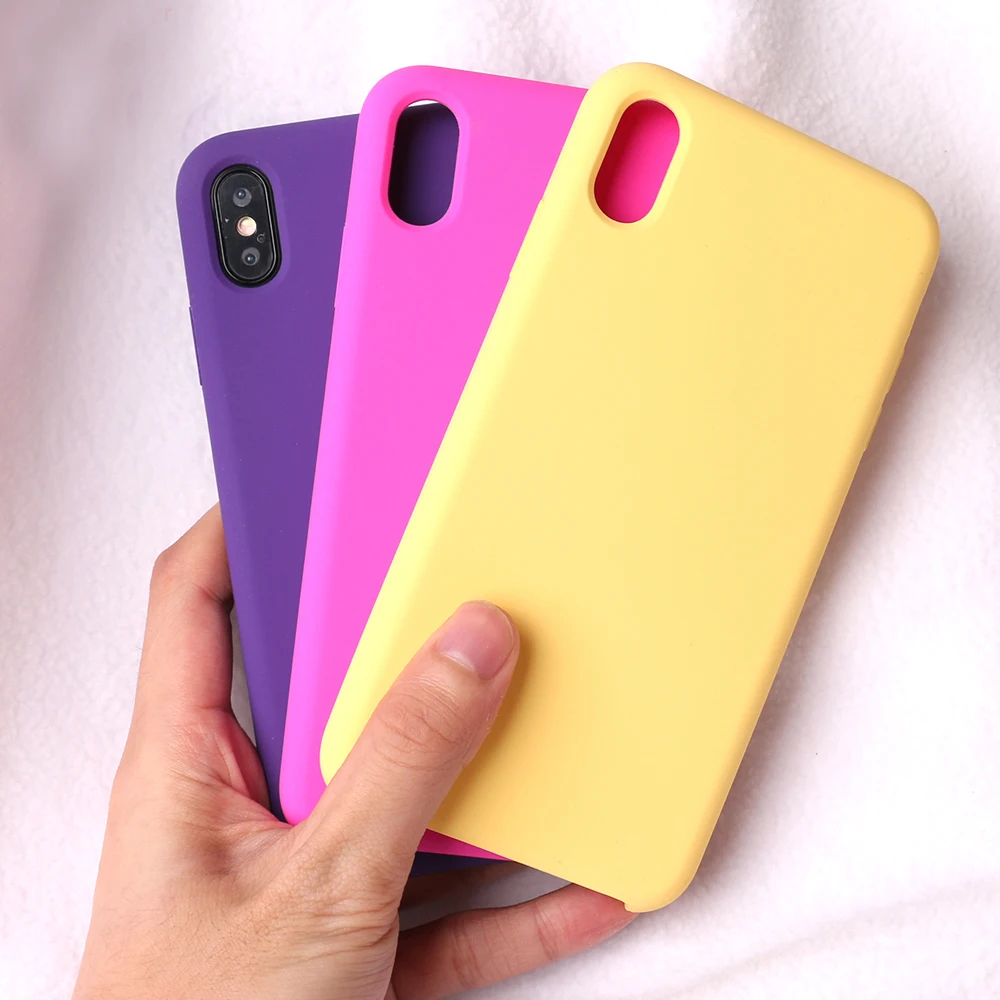 

Ikase Store Original Liquid Silicone Phone Case For iPhone XS Max XR X 8 7 6 6S Plus silicone Cover For Apple 8Plus 7Plus 6plus