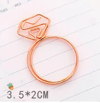 Ring 2 шт. Сладкая Роза металлические золотистые закладки зажим милые Мультяшные закладки зажим для бумаги для учителя школы офиса - Цвет: Ring