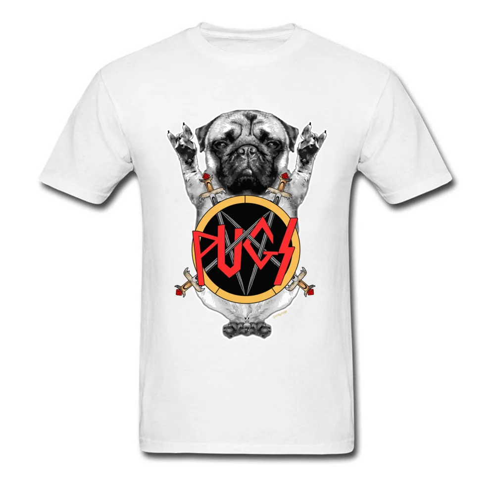 Crewneck SLAYPUG Cotton Men T-Shirt comfortable Short Sleeve Tees Classic Fitness Tight Top T-shirts Wholesale SLAYPUG white