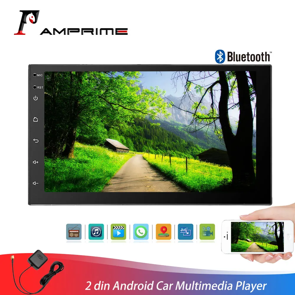 

AMPrime 2 Din Android Car Multimedia Player 7'' Car Radio Stereo GPS Bluetooth WIFI Dual USB Audio Player Mirror Link MP5 Player