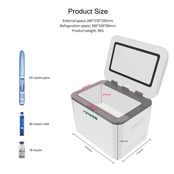 

Battery Powered Vaccin Fridge Insulino Cooler case DISON BC-1500R insulino fridge diabetics blood fridge small fridge with App