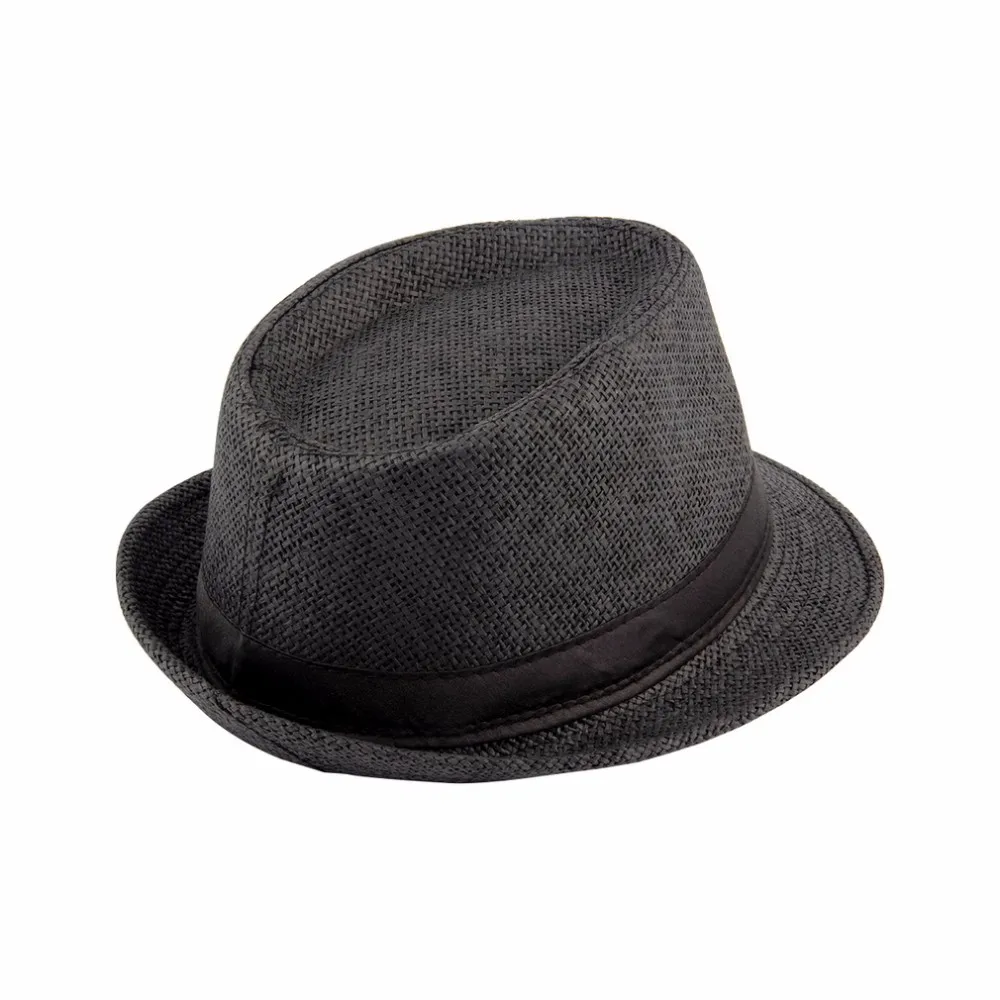 Женские мужские Fedora Шляпа Бандитский Кепки Летний пляж солнце соломенная шляпа Панама с Ribbow группа кепку