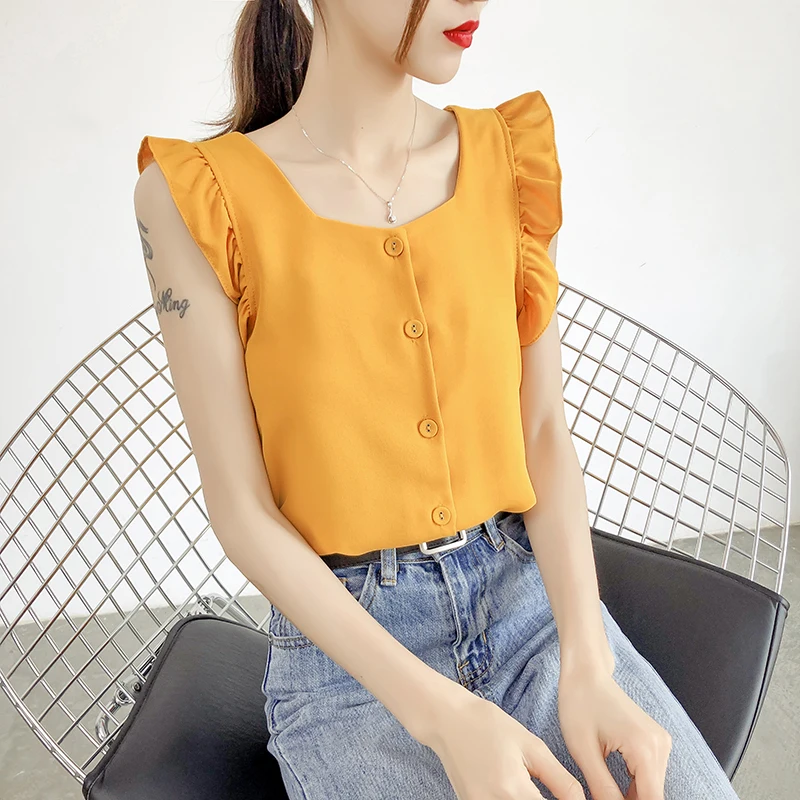 Beiyingni Summer Sleeveless Women Blouse Sexy Korean Chic New Arrival Work Wear Casual Hipster Tank Tops Ladies 5Colors OL Camis