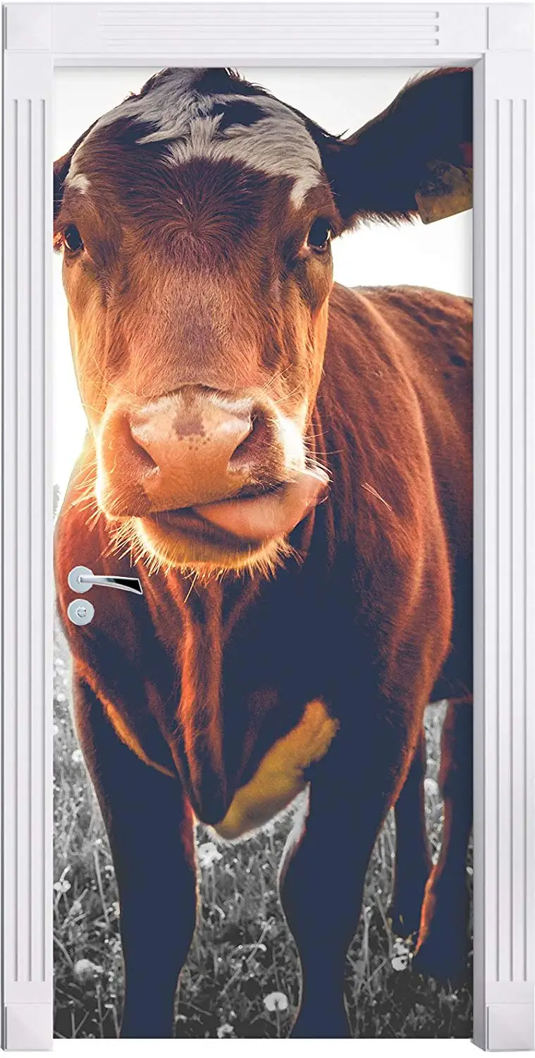 cow print door stickers