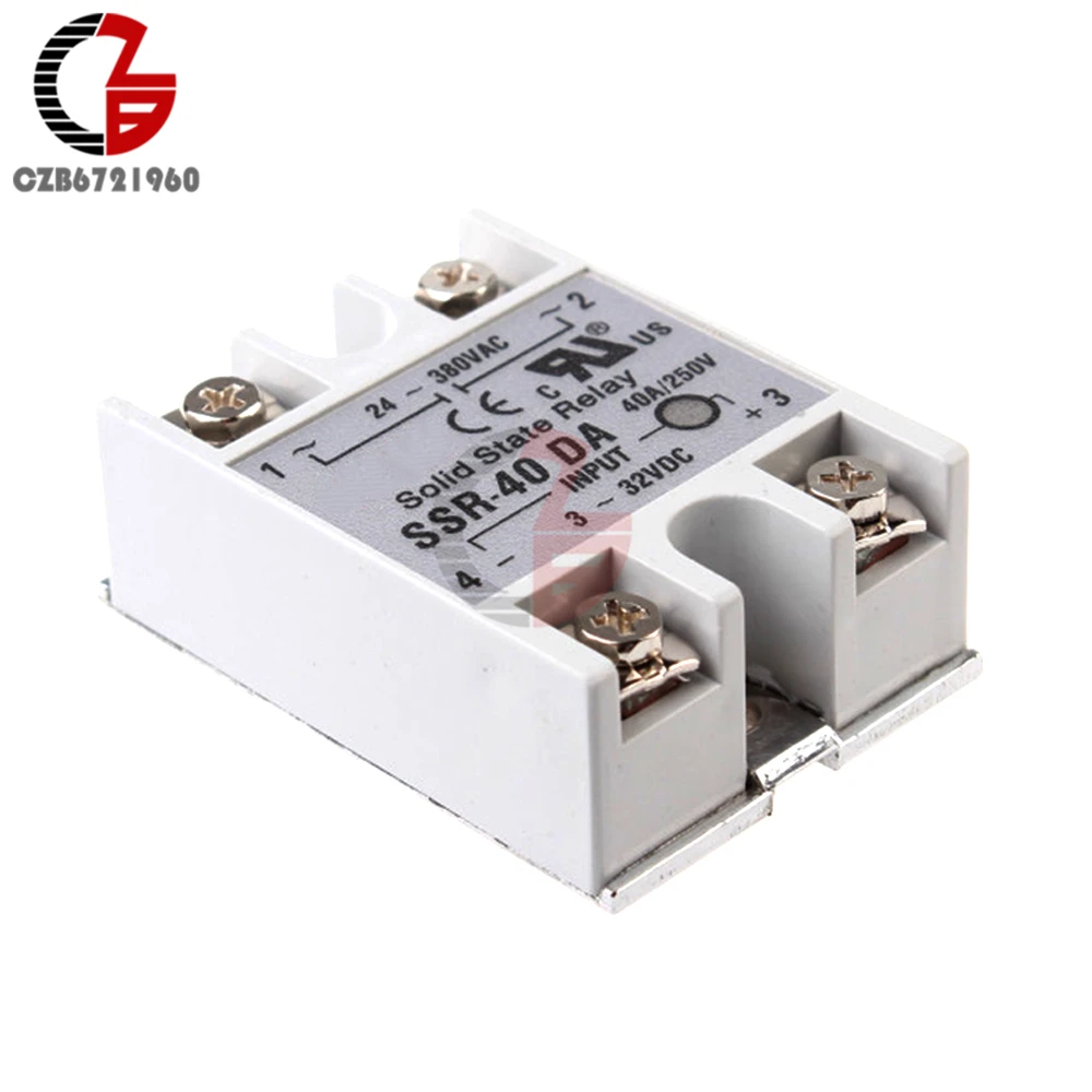 

DC-AC Solid State Relay SSR-40DA 40A 3-32V DC to AC 24-380V SSR Relay Switch