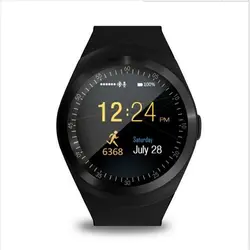 Новый Круг экран Y1 поддержка смарт-часы Nano SIM и карты памяти с WhatsApp и Facebook и Twitter приложение smartwatch распродажа