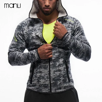 

Mens Outdoor training Run Jogging Fitness Brand Long Sleeve Bodybulding Shark Zipper Sweatshirts Gyms Muscle Fit Clothes Hooded