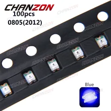 100 шт. 0805 светодиодный индикатор SMD чип синий(2012) 20mA SMT бусины светоизлучающие диодные лампы поверхностное устройство крепления электронных компонентов