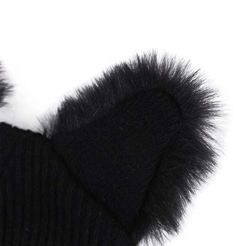 Fashion Lovely Cat Ear Beanie Knitted Cap Winter Ladies Warm Animal Ears Caps Women Solid Woolen Knitting Beanies Hat CP0168  (2)