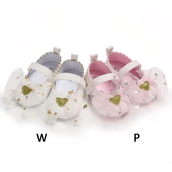 

2019 Anti-slip Soft Sole Crib Shoes First Walkers Spring Soft Sole Non-Slip PU Princess Casual Shoes With Bowknot