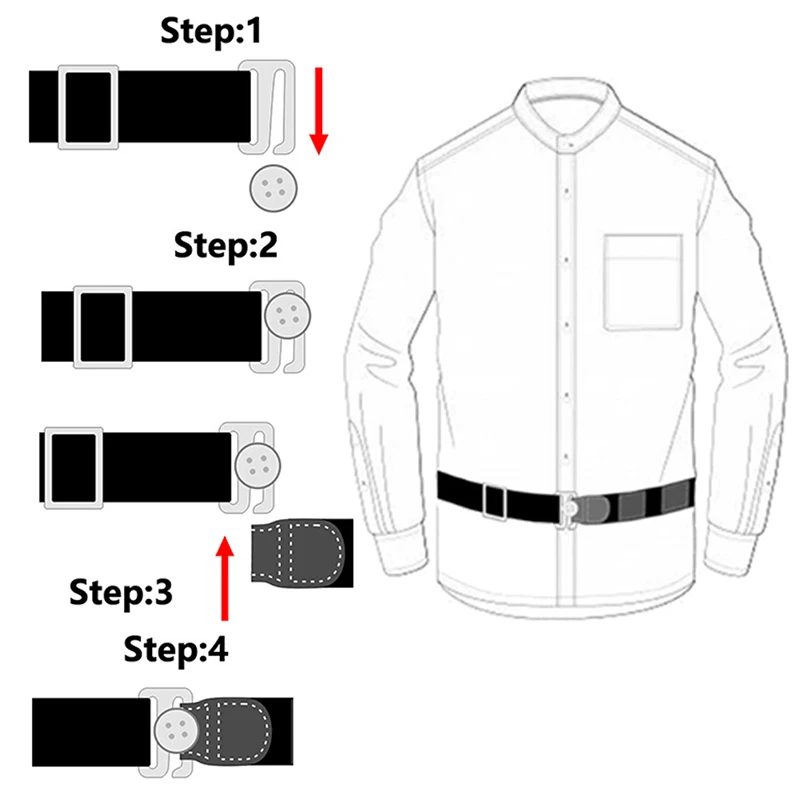 Easy Shirt Stay Adjustable Belt Non-slip Wrinkle-Proof Shirt