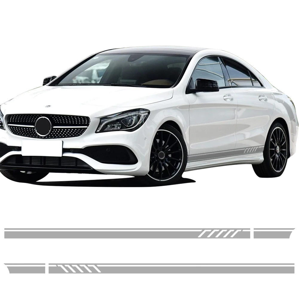 Версия 1 стильная серебристо серая виниловая наклейка рокерные полосы для Mercedes