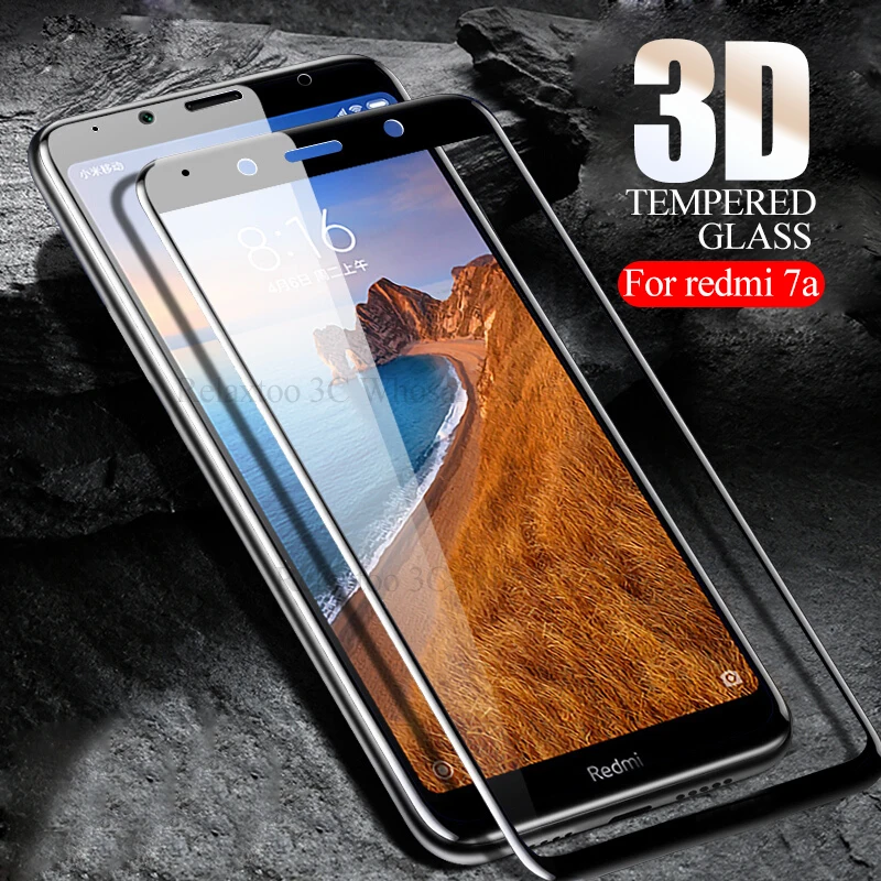 3D Full cover tempered glass For xiaomi redmi 7a screen protector on xiomi xaomi xiami ksiomi 7 a redmi7a protective film | Мобильные
