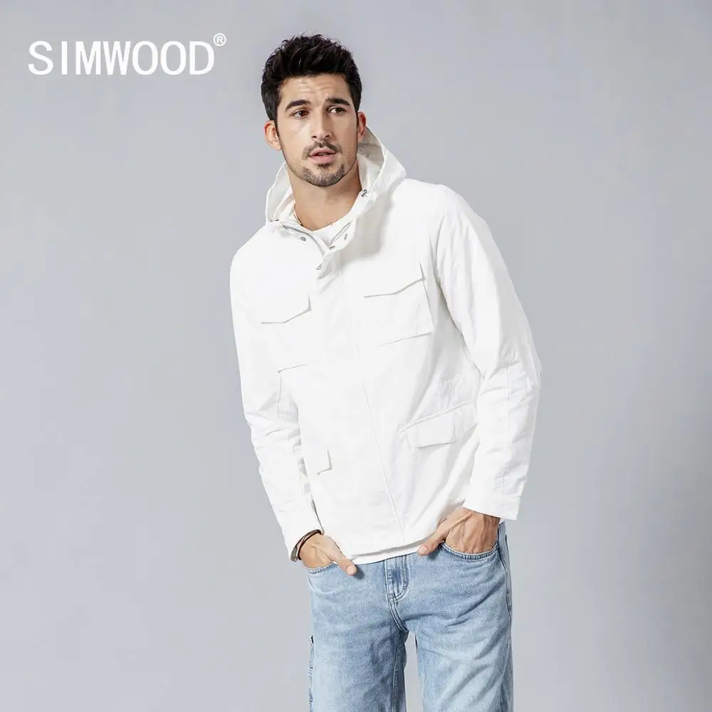 Мужская тонкая куртка бомбер SIMWOOD модная повседневная приталенная большого