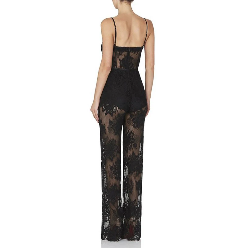 Gosexy 2019 New Women Sleeveless Bodycon Jumpsuit Lace Romper Trousers Evening Clubwear