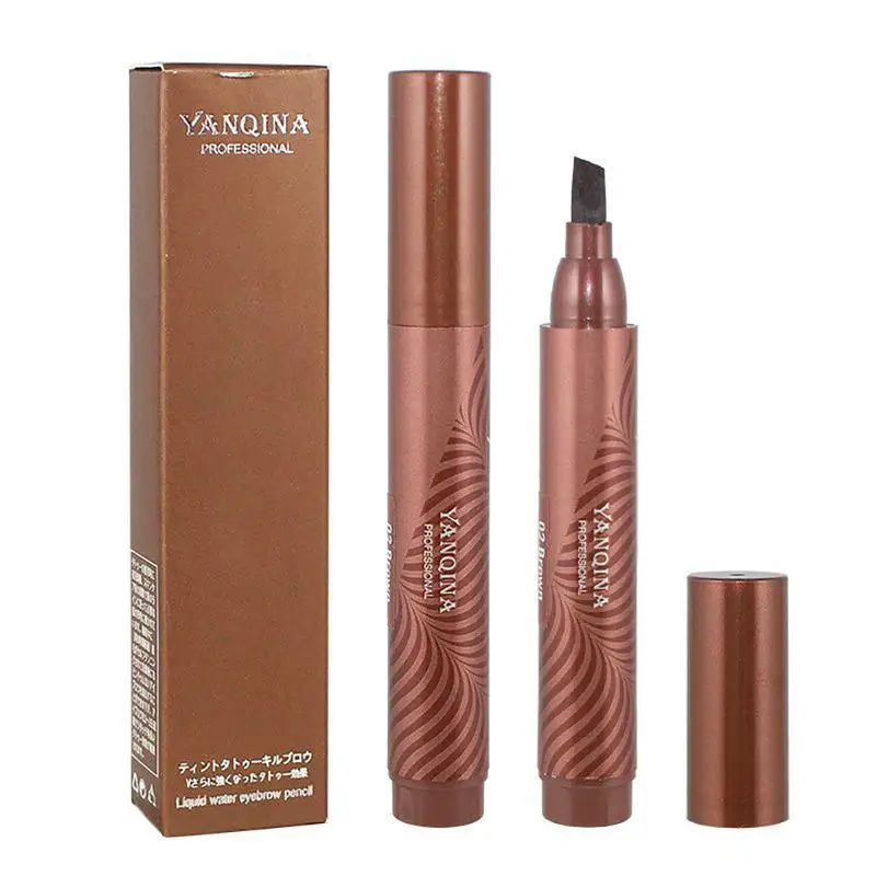 3 Color Waterproof Liquid Eyebrow Pencil Tattoo Long Lasting Brown Gray Maroon Make Up Beauty Eyebrow Enhancer Pen Cosmetic Tool