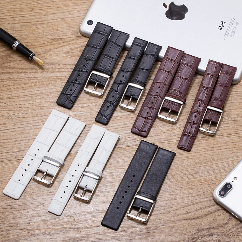 High Quality 16mm 18mm 20mm 22mm Genuine Leather Watch Band Thin Soft Brown/ Watch Strap Case For CK Calvin Klein