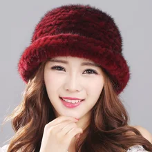 Корейская версия осенней и зимней меховой шапки, женская Норковая норка, Толстая теплая шерстяная вязаная шапка, Рыбацкая шапка, Женская универсальная шапка