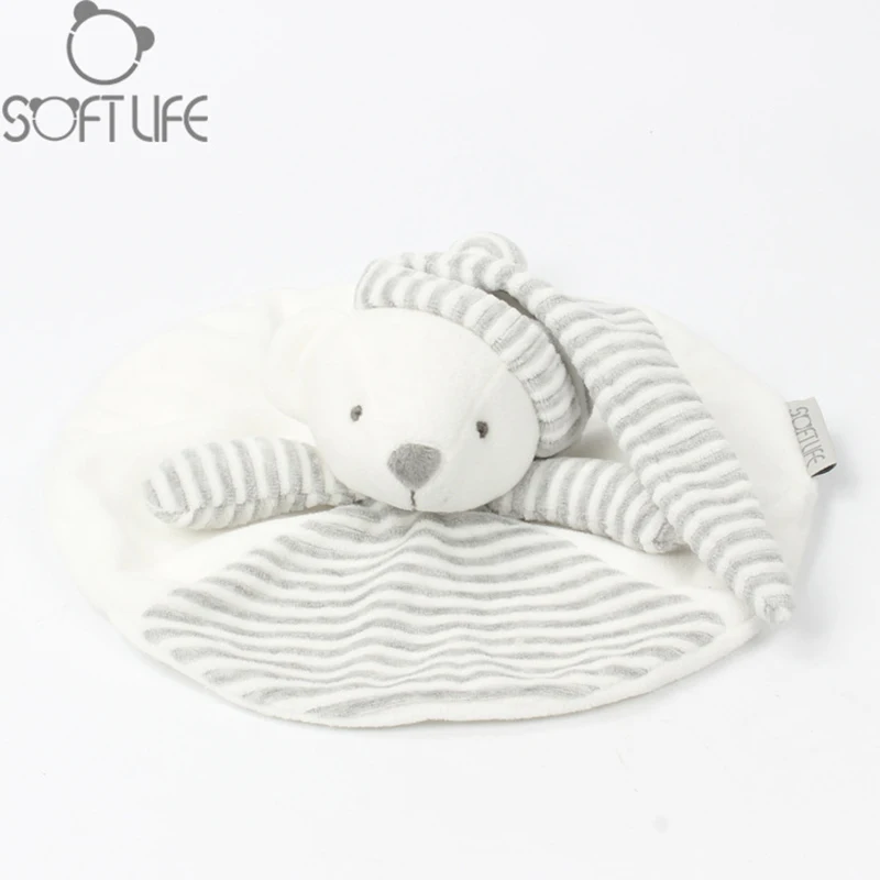 

25CM Baby Plush Toy Bear Scarf Handkerchief Appease Towel Rattles Crap Doll Animal Sleep Comfort Doll For Calm Towel Educational