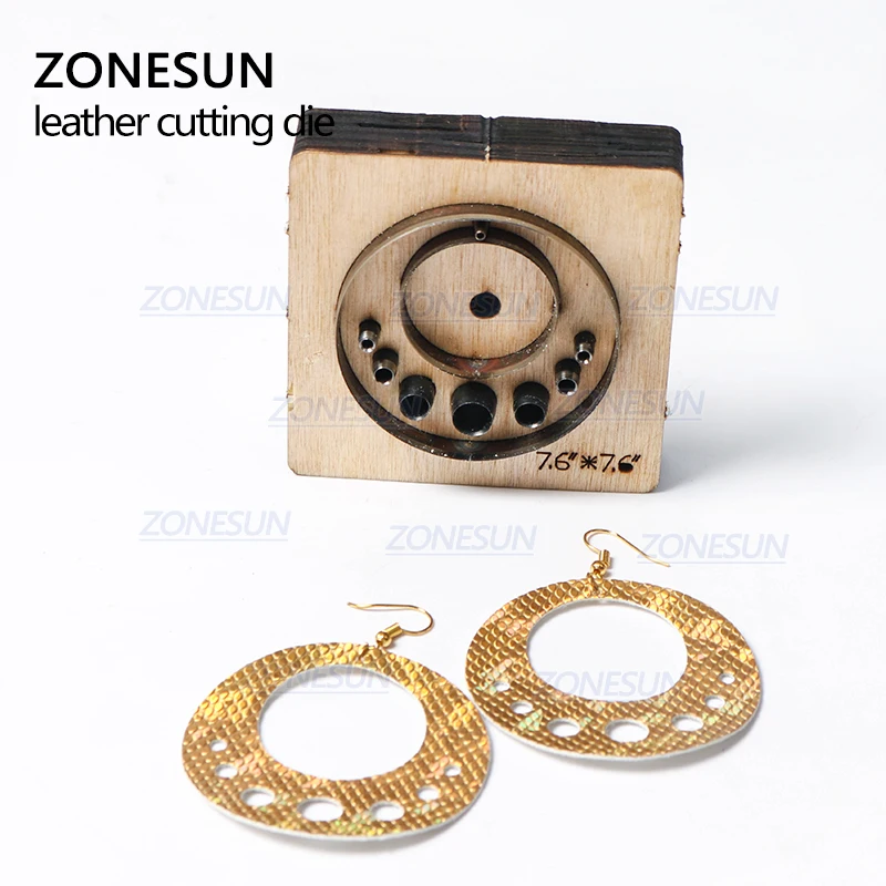 ZONESUN T6 Custom Cut Out Leather Earring Cutting Die Steel Rule Die Leather Tools For Die Cutting Machine Press