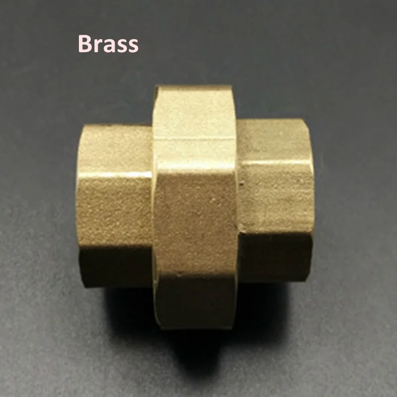 Brass 1 шт., латунный соединитель из нержавеющей стали 1/" 3/4", прямой соединитель с резьбой, газовая трубка, счетчик воды, адаптер для полива сада - Цвет: Brass